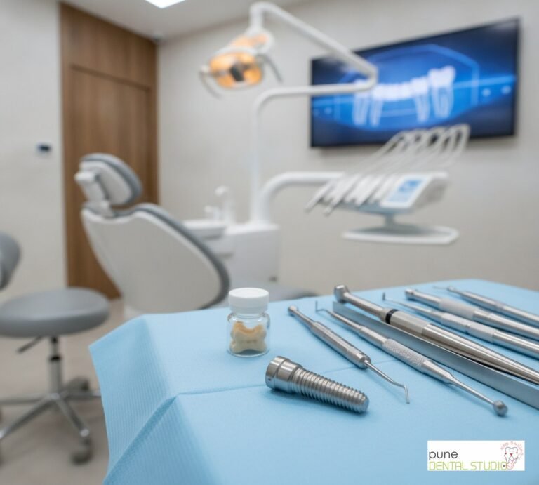 Equipment and interior of a Dental Clinic in Baner, illustrating “Dental Implant Cost In Pune A Clear Honest Price Guide”, for the section “Average Dental Implant Cost in Pune: An Estimated Price Range”
