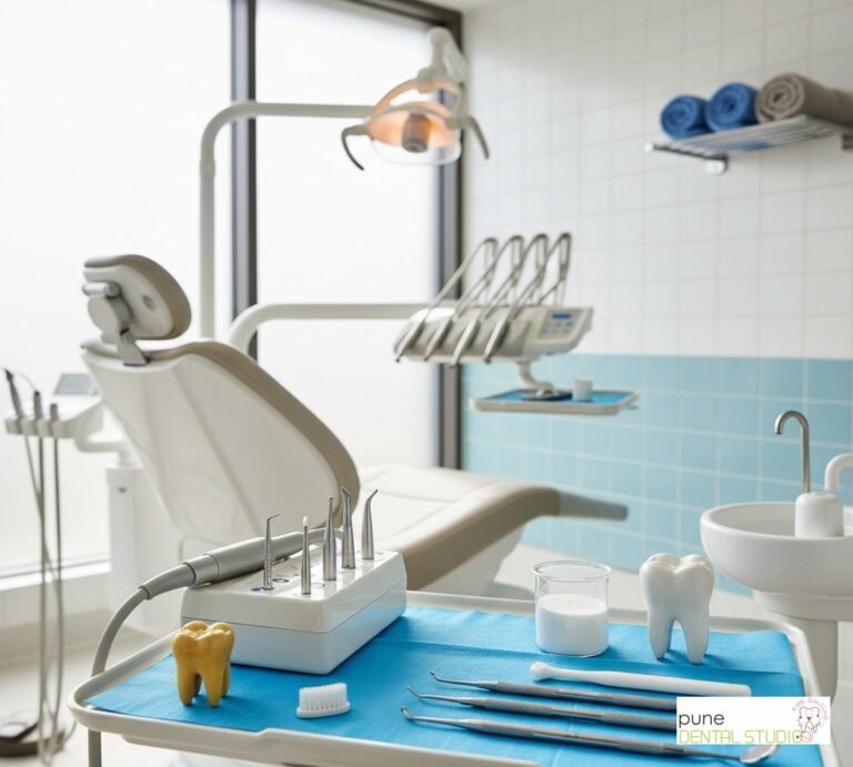 Equipment and interior of a Dental Clinic in Baner, illustrating “Teeth Polishing Before And After A Brighter Smile In One Visit”, for the section “How Does Polishing Help Your Oral Health?”