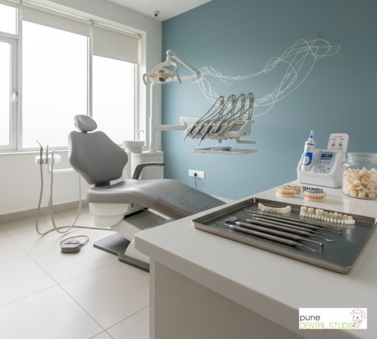 Equipment and interior of a Dental Clinic in Baner, illustrating “Dentist Vs Orthodontist Which Specialist Do You Need For Your Smile”, for the section “Services Offered: Who Does What?”