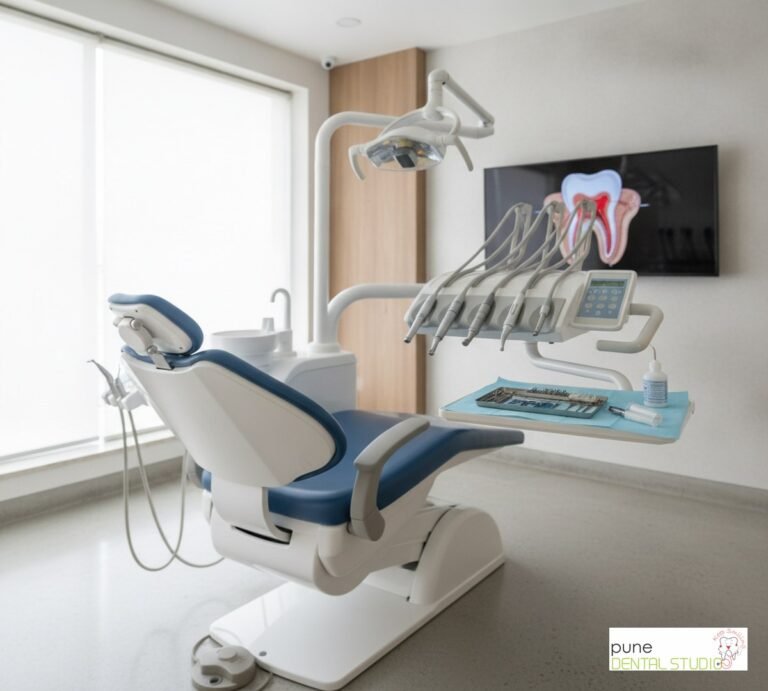 Equipment and interior of a Dental Clinic in Baner, illustrating “Root Canal Treatment in Pune: A Comprehensive Guide”, for the section “Why is Root Canal Treatment Necessary?”