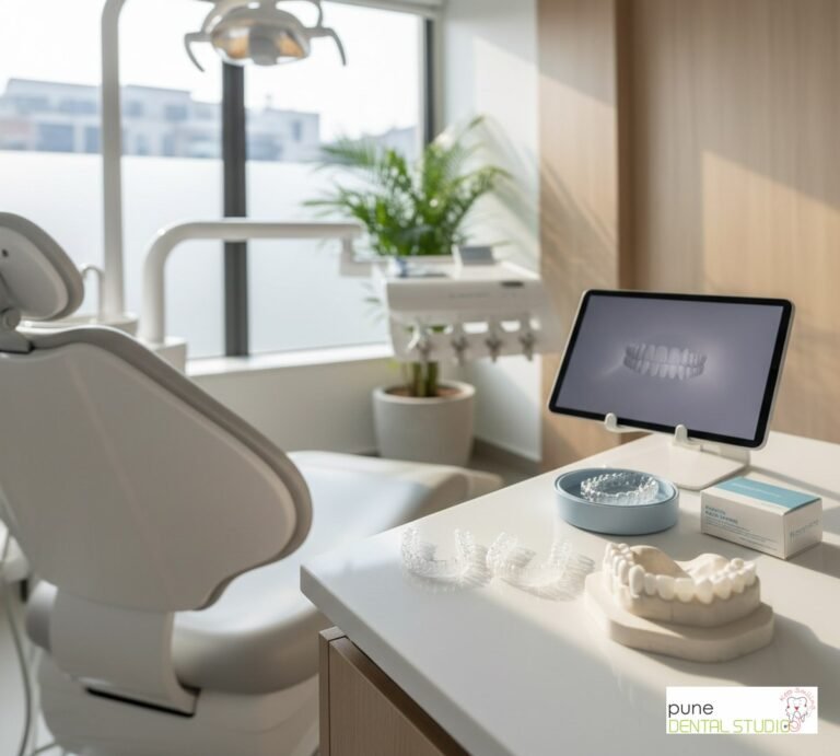 Equipment and interior of a Dental Clinic in Baner, illustrating “The Real Benefits of Clear Aligners: What You Actually Need to Know”, for the section “When You're Thinking About Straightening Your Teeth”