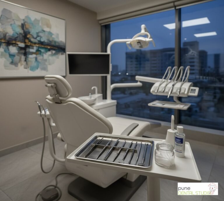 Equipment and interior of a Dental Clinic in Baner, illustrating “What to Do in a Dental Emergency in Aundh: A Calm, Clear Guide”, for the section “When Your Tooth Suddenly Hurts: What Actually Counts as a Dental Emergency?”