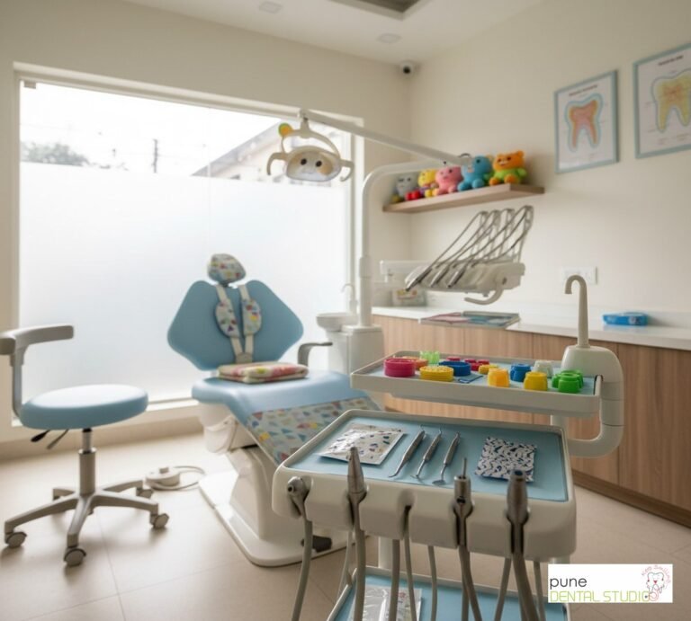 Equipment and interior of a Dental Clinic in Baner, illustrating “Pediatric Dental Care & Pulp Therapy in Baner: A Gentle Guide for Worried Parents”, for the section “When Your Child's Tooth Hurts, Everything Feels Urgent”