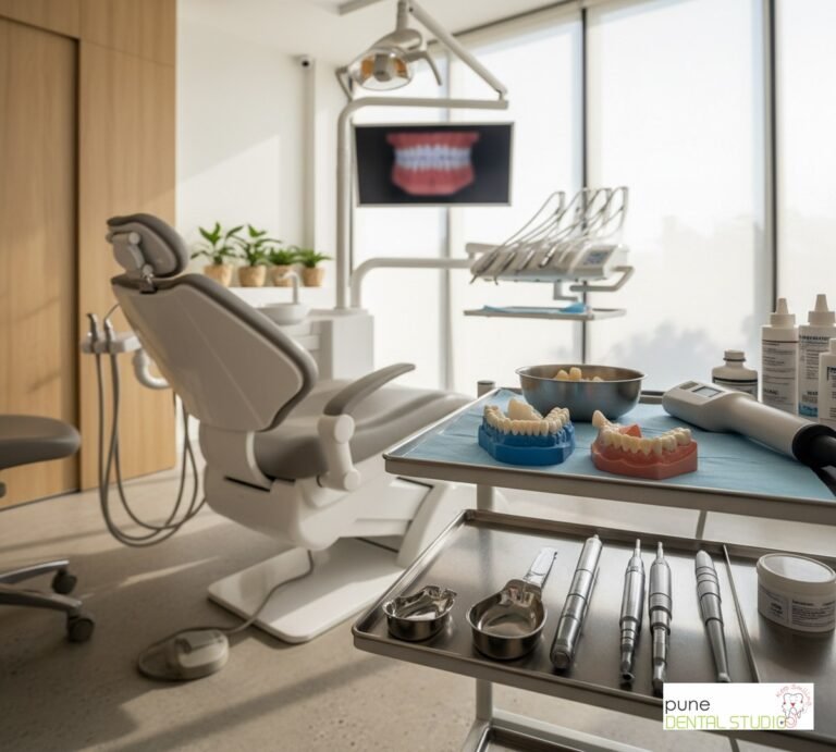 Equipment and interior of a Dental Clinic in Baner, illustrating “Dentures in Your 60s: Why Full Mouth Rehabilitation Changes Everything”, for the section “When Your Teeth Aren't What They Used to Be”
