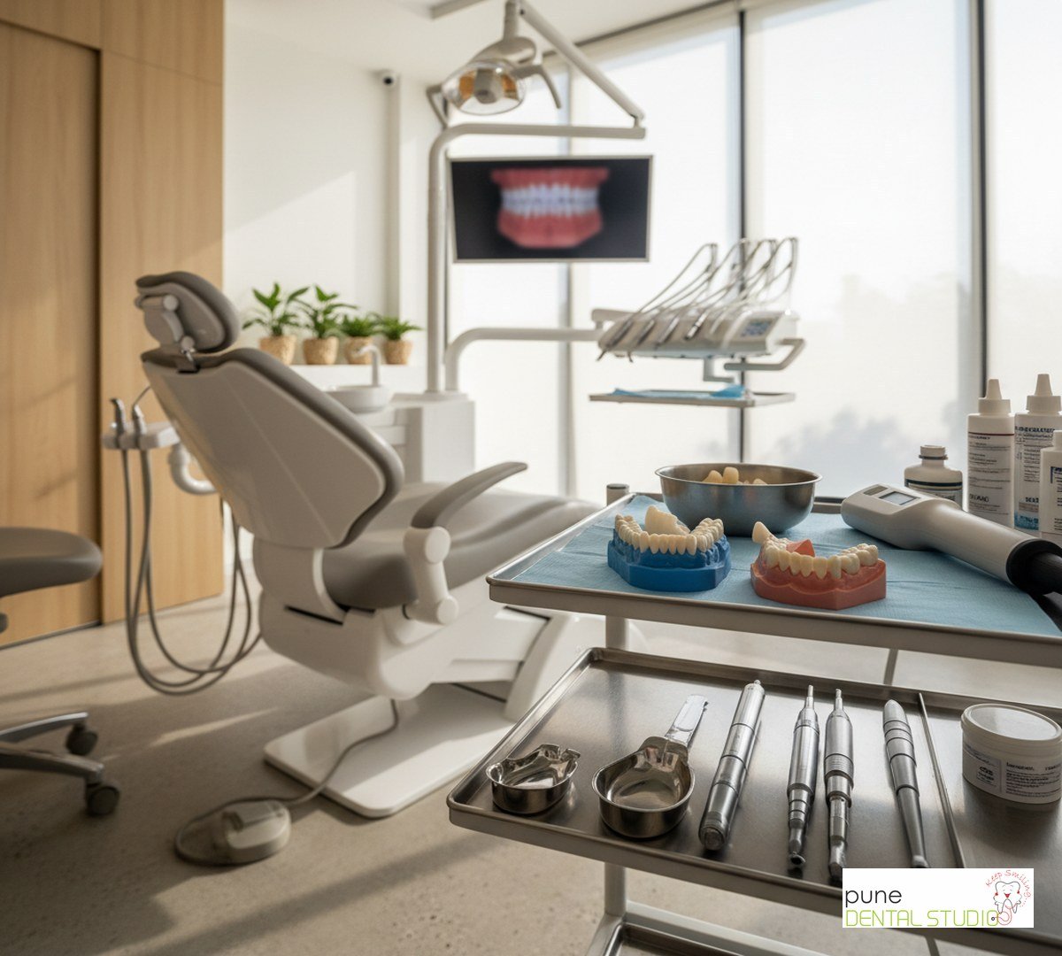 Equipment and interior of a Dental Clinic in Baner, illustrating “Dentures in Your 60s: Why Full Mouth Rehabilitation Changes Everything”, for the section “When Your Teeth Aren't What They Used to Be”