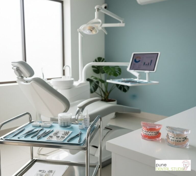 Equipment and interior of a Dental Clinic in Baner, illustrating “Conventional Metal & Ceramic Braces Cost in Balewadi: An Honest Price Guide”, for the section “You're thinking about braces. And the first thing on your mind is probably: how much will this actually cost?”