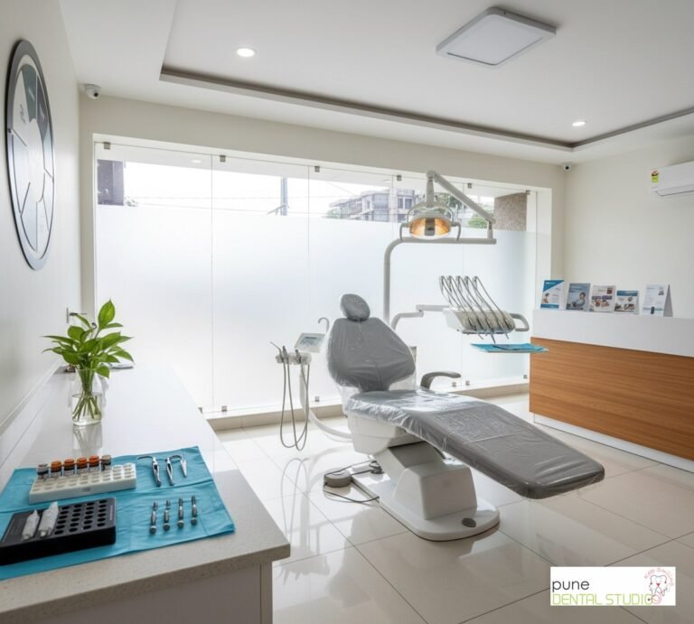 Equipment and interior of a Dental Clinic in Baner, illustrating “Dental Implant Aftercare: Your Week-by-Week Recovery Timeline”, for the section “You've Just Had Your Implant Placed–Now What?”