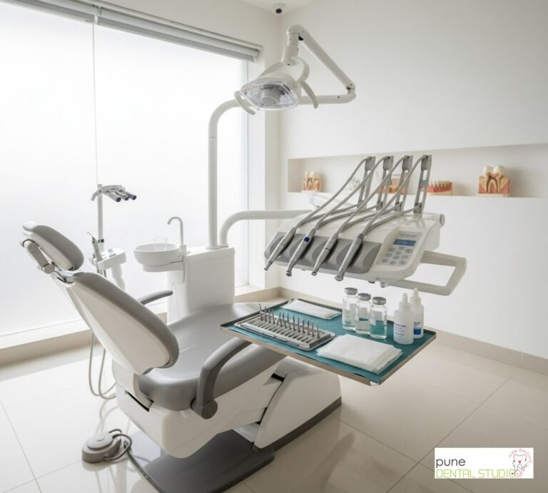 Equipment and interior of a Dental Clinic in Baner, illustrating “How Much Should a Single-Sitting Root Canal Actually Cost in Pune? (2024 Pricing Breakdown)”, for the section “The Question I Hear Most Often”